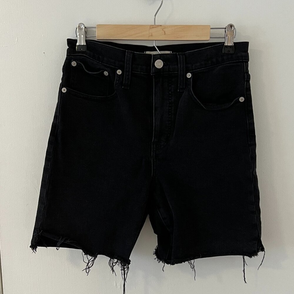 Madewell Black High-Rise Denim Mid-Length Shorts Size 27